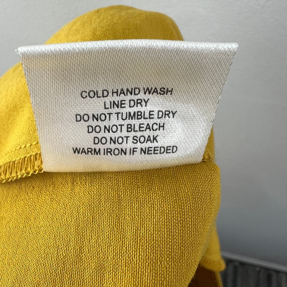 Sheike Yellow Palazzo Pants Pleated High-Rise Back Zip Casual Wide Leg Size 8 - Picture 9 of 9